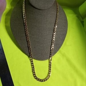 Goldtone long Curb chain necklace